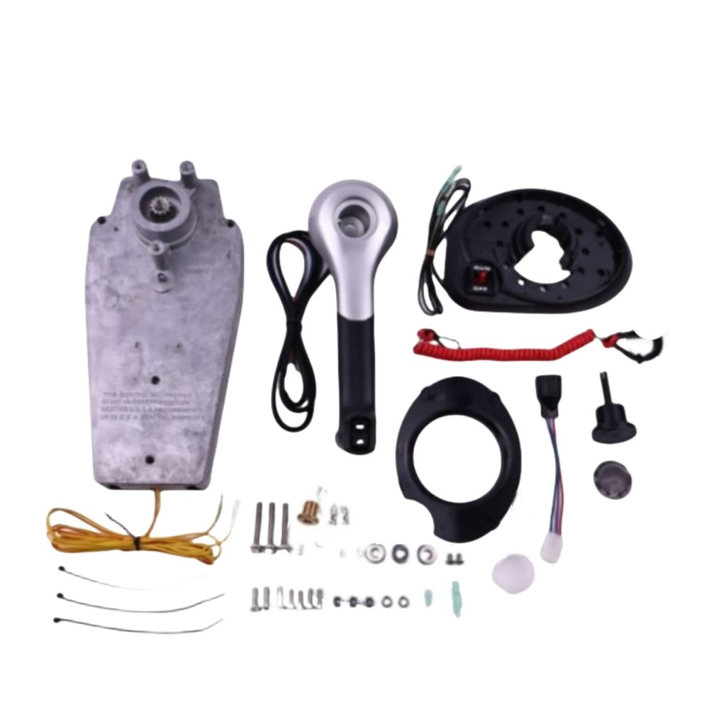 Outboard Throttle Remote Control Box with 4 Pins Outboard and Emergency Lanyard 883710A02 for Mercury Engine Side Mount Aftermarket Parts