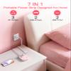 Cruise Ship Essentials,Travel Power Strip with USB C,Flat Plug Extension Cord 10 FT with 3 Outlets 4 USB Ports(2 USB C),Desk Wall Outlet Extender,Non Surge Protector for Cruise,Dorm Room,ETL,Pink view 2