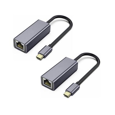 2 Pack USB C to Ethernet Adapter 1000Mbps for MacBook Pro/Air