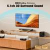 Hiwill Dolby Atmos Sound bar 5.1ch Sound bar for Smart TV with Soundbar, 3D Surround Sound System for TV Speakers, Wired subwoofer, BT 5.3, 4K HDR Pass-Through, HDMI in/eARC A51 view 4