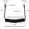 HangTon USB Type A to Type-C, PD 45W Fast Charging, CarPlay, Data Cable for Sony Canon R5C Nikon Camera, iPhone 15 16 Pro, Galaxy S23, LG V50, iPad, MacBook Pro, Laptop, Braided Coiled view 4
