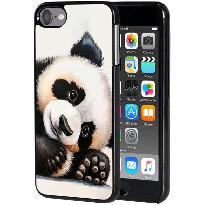 AIRWEE Case for iPod Touch 5th/6th/7th Generation, Slim Fit Shockproof & Lightweight Durable Cover for Apple iPod Touch, Drop Protection Hard PC Shell for Women Girls Men, Cute Panda