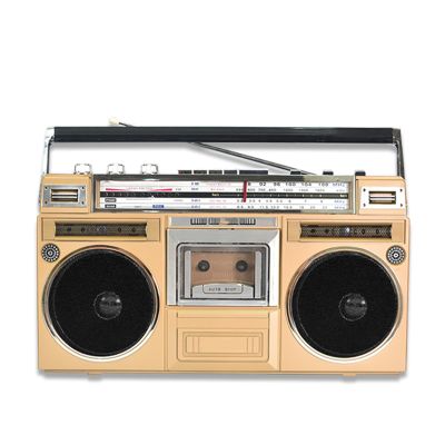 Portable Cassette Player Radio,Portable Cassette Player Radio,Retro Tape Recorder Am/Fm Radio,Multi Mode Transcription,Full Band Reception,for Family Gatherings And Small Performances(Color:Golden)