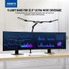 NEEWER Basics 32.5" Clip On Desktop LED Light for Home Office, 23W LED Dimmable Architect Lamp with Table Desk Clamp, 5 Light Bars, Computer Drafting Video Conference Atmosphere Lighting, DL01 view 2