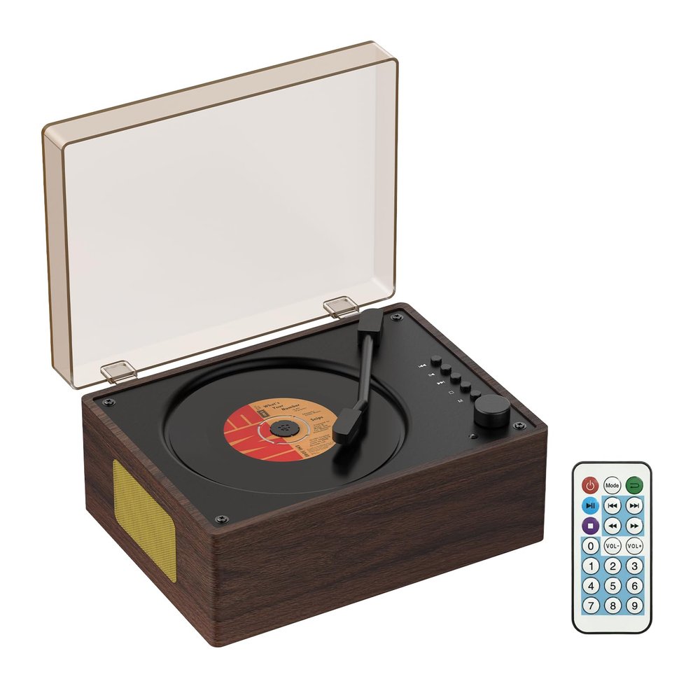 Portable CD Player with Bluetooth 5.3, Hi-Fi Speakers,3.5mm AUX, USB Playback Retro CD Player for Home(Brown)