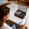 Portable CD Player with Bluetooth 5.3, Hi-Fi Speakers,3.5mm AUX, USB Playback Retro CD Player for Home(Brown) view 3