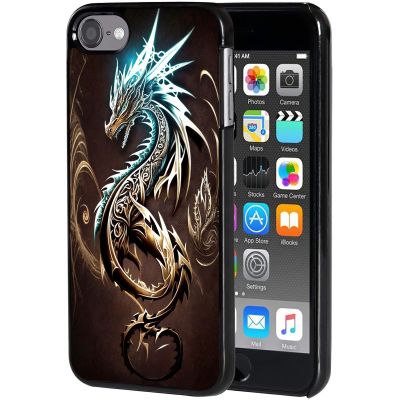 AIRWEE Case for iPod Touch 5th/6th/7th Generation, Slim Fit Shockproof & Lightweight Durable Cover for Apple iPod Touch, Drop Protection Hard PC Shell for Women Girls Men, Flash Dragon