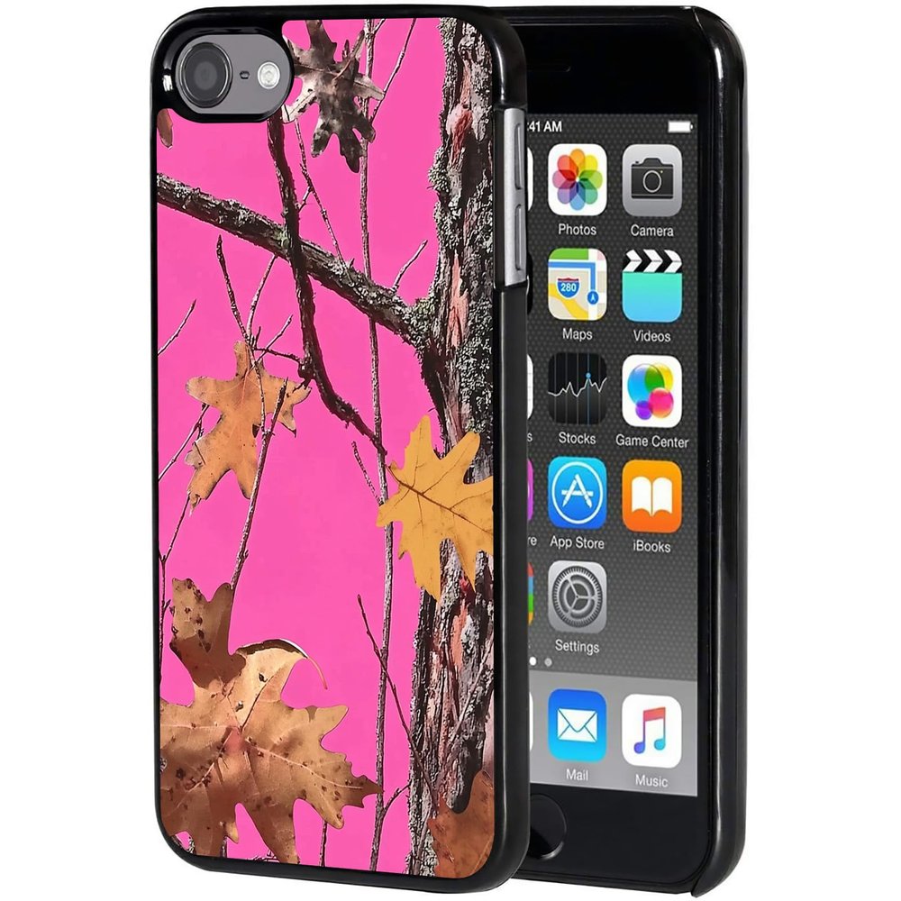 AIRWEE Case for iPod Touch 5th/6th/7th Generation, Slim Fit Shockproof & Lightweight Durable Cover for Apple iPod Touch, Drop Protection Hard PC Shell for Women Girls Men, Pink Deadwood Tree
