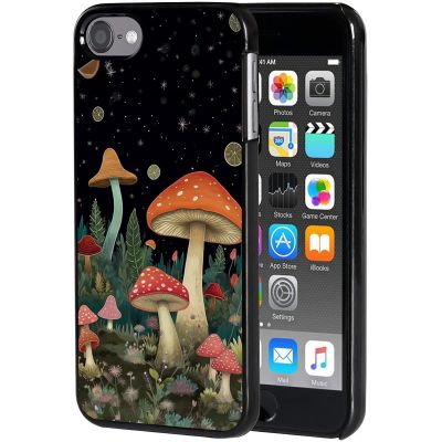 AIRWEE Case for iPod Touch 5th/6th/7th Generation, Slim Fit Shockproof & Lightweight Durable Cover for Apple iPod Touch, Drop Protection Hard PC Shell for Women Girls Men, Red Mushroom