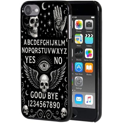 AIRWEE Case for iPod Touch 5th/6th/7th Generation, Slim Fit Shockproof & Lightweight Durable Cover for Apple iPod Touch, Drop Protection Hard PC Shell for Women Girls Men, Black Ouija Board