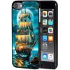 AIRWEE Case for iPod Touch 5th/6th/7th Generation, Slim Fit Shockproof & Lightweight Durable Cover for Apple iPod Touch, Drop Protection Hard PC Shell for Women Girls Men, Moon Pirate Ship view 1