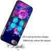 AIRWEE Case for iPod Touch 5th/6th/7th Generation, Slim Fit Shockproof & Lightweight Durable Cover for Apple iPod Touch, Drop Protection Hard PC Shell for Women Girls Men, Blue Butterfly Purple Rose view 4