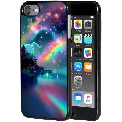 AIRWEE Case for iPod Touch 5th/6th/7th Generation, Slim Fit Shockproof & Lightweight Durable Cover for Apple iPod Touch, Drop Protection Hard PC Shell for Women Girls Men, Rainbow Sea