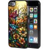 AIRWEE Case for iPod Touch 5th/6th/7th Generation, Slim Fit Shockproof & Lightweight Durable Cover for Apple iPod Touch, Drop Protection Hard PC Shell for Women Girls Men, Glass Flower view 1