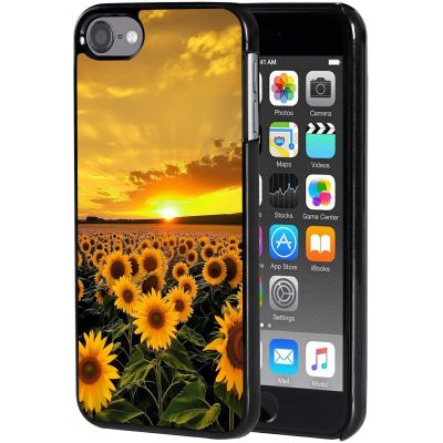 AIRWEE Case for iPod Touch 5th/6th/7th Generation, Slim Fit Shockproof & Lightweight Durable Cover for Apple iPod Touch, Drop Protection Hard PC Shell for Women Girls Men, Sunset Sunflower