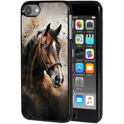 AIRWEE Case for iPod Touch 5th/6th/7th Generation, Slim Fit Shockproof & Lightweight Durable Cover for Apple iPod Touch, Drop Protection Hard PC Shell for Women Girls Men, Brown Horse