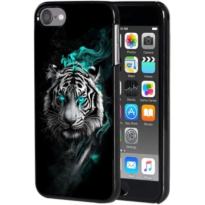 AIRWEE Case for iPod Touch 5th/6th/7th Generation, Slim Fit Shockproof & Lightweight Durable Cover for Apple iPod Touch, Drop Protection Hard PC Shell for Women Girls Men, White Tiger