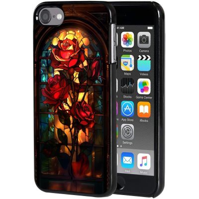 AIRWEE Case for iPod Touch 5th/6th/7th Generation, Slim Fit Shockproof & Lightweight Durable Cover for Apple iPod Touch, Drop Protection Hard PC Shell for Women Girls Men, Red Rose