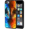 AIRWEE Case for iPod Touch 5th/6th/7th Generation, Slim Fit Shockproof & Lightweight Durable Cover for Apple iPod Touch, Drop Protection Hard PC Shell for Women Girls Men, Red and Blue Wolf view 1