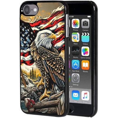 AIRWEE Case for iPod Touch 5th/6th/7th Generation, Slim Fit Shockproof & Lightweight Durable Cover for Apple iPod Touch, Drop Protection Hard PC Shell for Women Girls Men, Eagle Flag