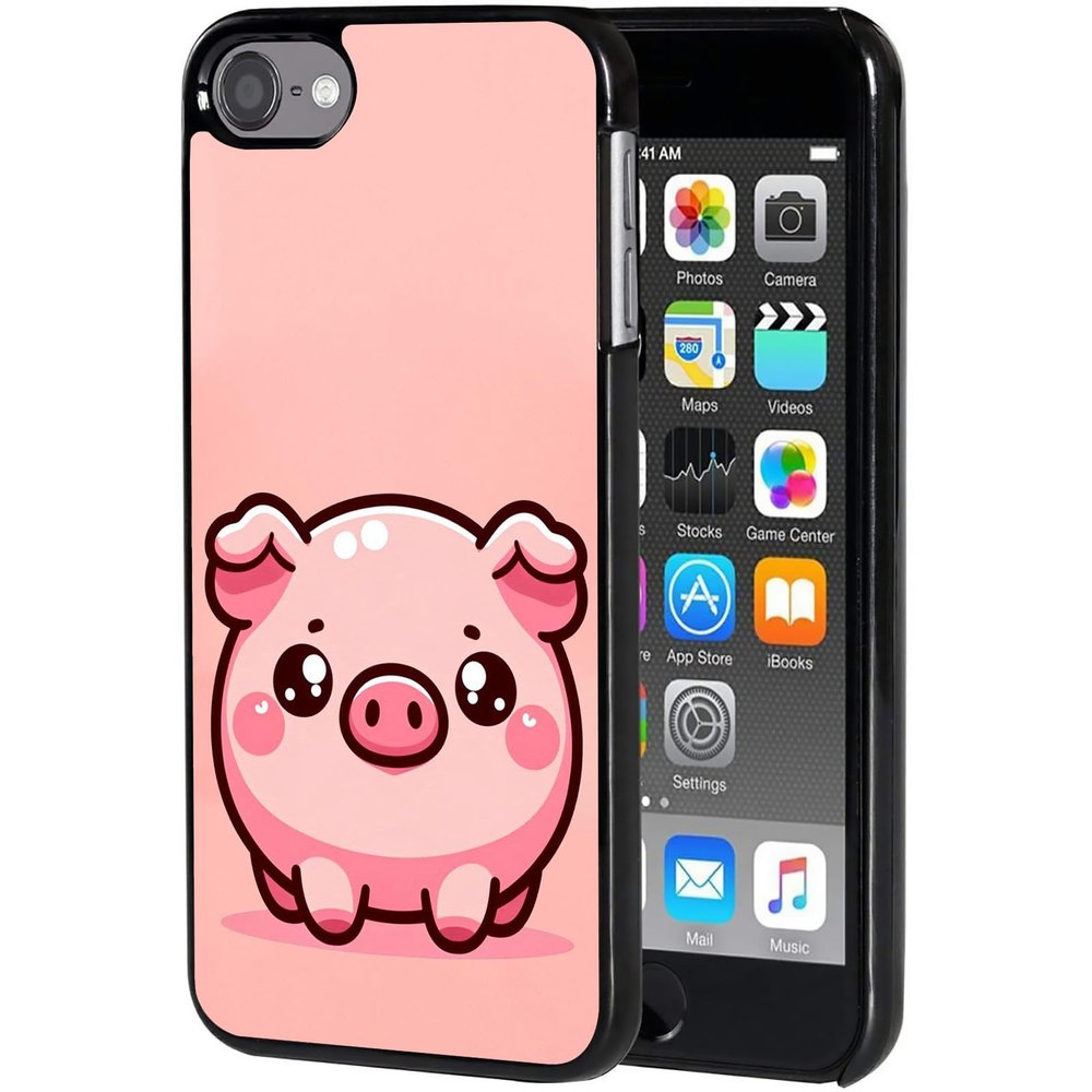 AIRWEE Case for iPod Touch 5th/6th/7th Generation, Slim Fit Shockproof & Lightweight Durable Cover for Apple iPod Touch, Drop Protection Hard PC Shell for Women Girls Men, Pink Cute Pig