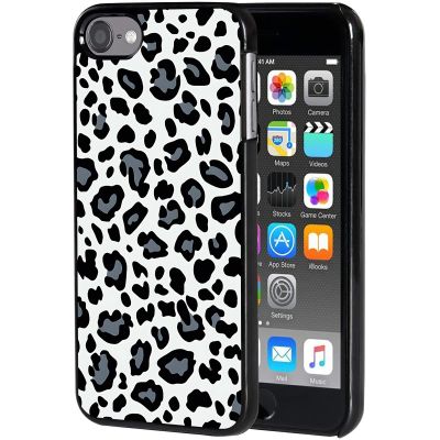 AIRWEE Case for iPod Touch 5th/6th/7th Generation, Slim Fit Shockproof & Lightweight Durable Cover for Apple iPod Touch, Drop Protection Hard PC Shell for Women Girls Men, Black and White Cow Print