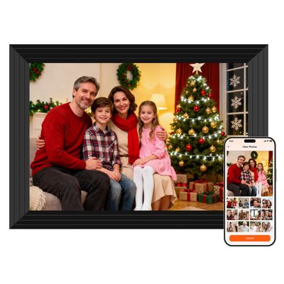 10.1'' WiFi Smart Picture Frame with AI Painting, 1280x800 IPS Touch Screen Digital Picture Frames Load from Phone, 16GB, Auto-Rotate, Send Wishes, Share Memories via Free App Anywhere