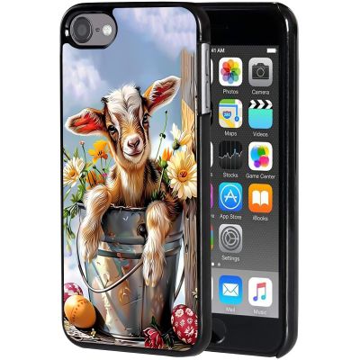 AIRWEE Case for iPod Touch 5th/6th/7th Generation, Slim Fit Shockproof & Lightweight Durable Cover for Apple iPod Touch, Drop Protection Hard PC Shell for Women Girls Men, Flower Lamb