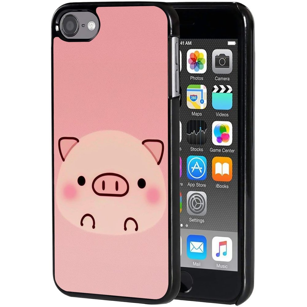 AIRWEE Case for iPod Touch 5th/6th/7th Generation, Slim Fit Shockproof & Lightweight Durable Cover for Apple iPod Touch, Drop Protection Hard PC Shell for Women Girls Men, Pink Pig