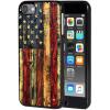 AIRWEE Case for iPod Touch 5th/6th/7th Generation, Slim Fit Shockproof & Lightweight Durable Cover for Apple iPod Touch, Drop Protection Hard PC Shell for Women Girls Men, Wood Grain Flag view 1