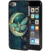 AIRWEE Case for iPod Touch 5th/6th/7th Generation, Slim Fit Shockproof & Lightweight Durable Cover for Apple iPod Touch, Drop Protection Hard PC Shell for Women Girls Men, Moon Dragonfly view 1