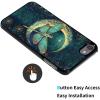 AIRWEE Case for iPod Touch 5th/6th/7th Generation, Slim Fit Shockproof & Lightweight Durable Cover for Apple iPod Touch, Drop Protection Hard PC Shell for Women Girls Men, Moon Dragonfly view 3