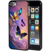 AIRWEE Case for iPod Touch 5th/6th/7th Generation, Slim Fit Shockproof & Lightweight Durable Cover for Apple iPod Touch, Drop Protection Hard PC Shell for Women Girls Men, Colorful Butterfly view 1
