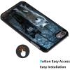 AIRWEE Case for iPod Touch 5th/6th/7th Generation, Slim Fit Shockproof & Lightweight Durable Cover for Apple iPod Touch, Drop Protection Hard PC Shell for Women Girls Men, Black and White Forest Wolf view 3