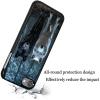 AIRWEE Case for iPod Touch 5th/6th/7th Generation, Slim Fit Shockproof & Lightweight Durable Cover for Apple iPod Touch, Drop Protection Hard PC Shell for Women Girls Men, Black and White Forest Wolf view 4