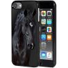 AIRWEE Case for iPod Touch 5th/6th/7th Generation, Slim Fit Shockproof & Lightweight Durable Cover for Apple iPod Touch, Drop Protection Hard PC Shell for Women Girls Men, Black Horse view 1