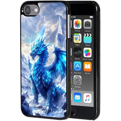 AIRWEE Case for iPod Touch 5th/6th/7th Generation, Slim Fit Shockproof & Lightweight Durable Cover for Apple iPod Touch, Drop Protection Hard PC Shell for Women Girls Men, Blue Cool Dragon