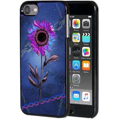 AIRWEE Case for iPod Touch 5th/6th/7th Generation, Slim Fit Shockproof & Lightweight Durable Cover for Apple iPod Touch, Drop Protection Hard PC Shell for Women Girls Men, Purple Rose Starry Sky