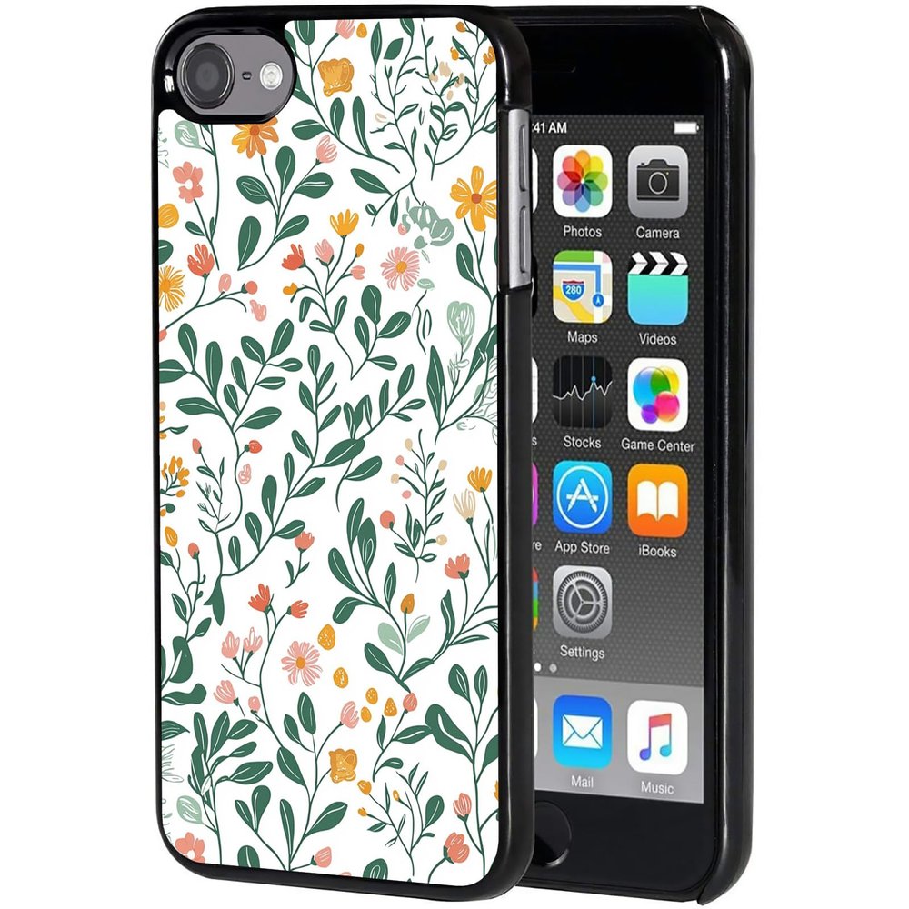 AIRWEE Case for iPod Touch 5th/6th/7th Generation, Slim Fit Shockproof & Lightweight Durable Cover for Apple iPod Touch, Drop Protection Hard PC Shell for Women Girls Men, Wildflowers