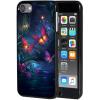 AIRWEE Case for iPod Touch 5th/6th/7th Generation, Slim Fit Shockproof & Lightweight Durable Cover for Apple iPod Touch, Drop Protection Hard PC Shell for Women Girls Men, Night Glow Butterfly view 1