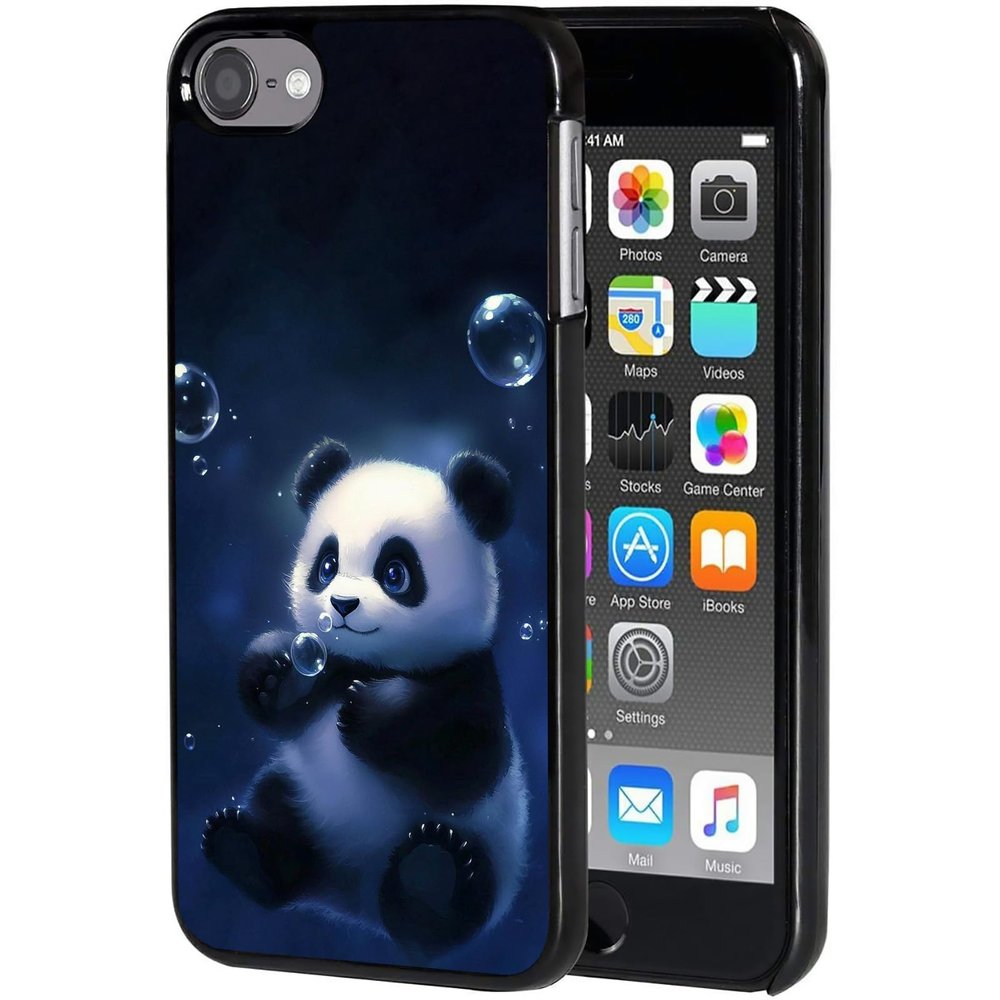 AIRWEE Case for iPod Touch 5th/6th/7th Generation, Slim Fit Shockproof & Lightweight Durable Cover for Apple iPod Touch, Drop Protection Hard PC Shell for Women Girls Men, Kawaii Panda