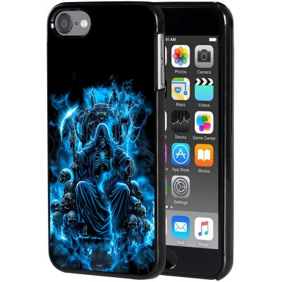 AIRWEE Case for iPod Touch 5th/6th/7th Generation, Slim Fit Shockproof & Lightweight Durable Cover for Apple iPod Touch, Drop Protection Hard PC Shell for Women Girls Men, Flame Skeleton