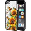 AIRWEE Case for iPod Touch 5th/6th/7th Generation, Slim Fit Shockproof & Lightweight Durable Cover for Apple iPod Touch, Drop Protection Hard PC Shell for Women Girls Men, Butterfly Sunflower view 1