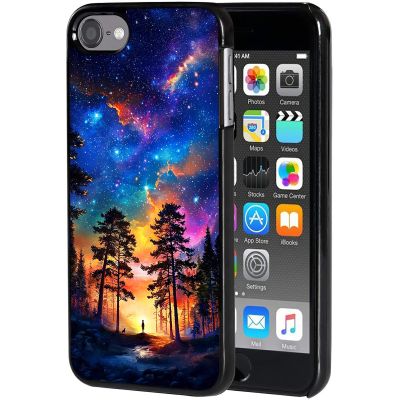 AIRWEE Case for iPod Touch 5th/6th/7th Generation, Slim Fit Shockproof & Lightweight Durable Cover for Apple iPod Touch, Drop Protection Hard PC Shell for Women Girls Men, Galaxy Forest