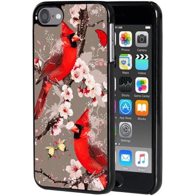 AIRWEE Case for iPod Touch 5th/6th/7th Generation, Slim Fit Shockproof & Lightweight Durable Cover for Apple iPod Touch, Drop Protection Hard PC Shell for Women Girls Men, Plum Red Bird