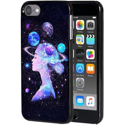 AIRWEE Case for iPod Touch 5th/6th/7th Generation, Slim Fit Shockproof & Lightweight Durable Cover for Apple iPod Touch, Drop Protection Hard PC Shell for Women Girls Men, Starry Beautiful Girl