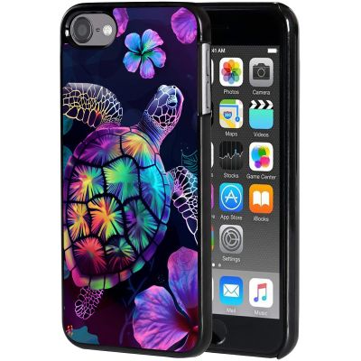 AIRWEE Case for iPod Touch 5th/6th/7th Generation, Slim Fit Shockproof & Lightweight Durable Cover for Apple iPod Touch, Drop Protection Hard PC Shell for Women Girls Men, Colorful Turtle