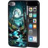 AIRWEE Case for iPod Touch 5th/6th/7th Generation, Slim Fit Shockproof & Lightweight Durable Cover for Apple iPod Touch, Drop Protection Hard PC Shell for Women Girls Men, Moon Forest view 1