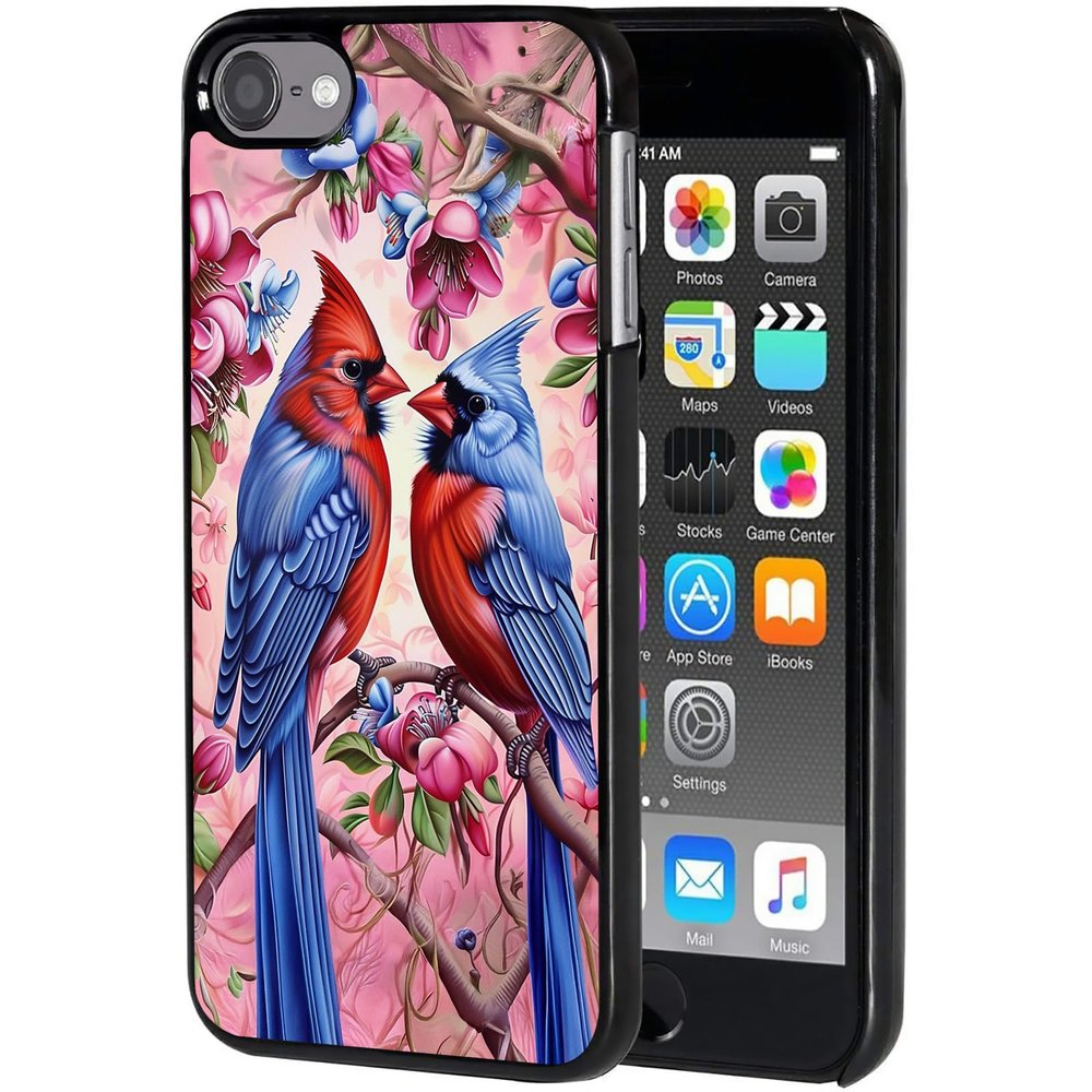 AIRWEE Case for iPod Touch 5th/6th/7th Generation, Slim Fit Shockproof & Lightweight Durable Cover for Apple iPod Touch, Drop Protection Hard PC Shell for Women Girls Men, Love Bird