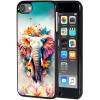 AIRWEE Case for iPod Touch 5th/6th/7th Generation, Slim Fit Shockproof & Lightweight Durable Cover for Apple iPod Touch, Drop Protection Hard PC Shell for Women Girls Men, Flower Elephant view 1